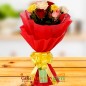 8 red roses paper packing bouquet