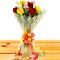 8 mix roses paper packing bouquet