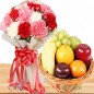 2kg seasonal mixed fruit basket n 10 mix carnation flower bouquet