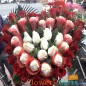 Heart Shape 30 Roses n 16 Ferrero Rocher Chocolate Bouquet