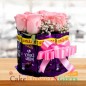 pink roses n chocolate bouquet