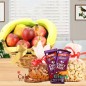 2 kg fresh fruit basket dry fruit chocolate and rakhi