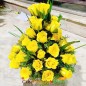 yellow roses flower basket