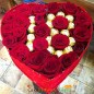 personalized Chocolate  n red roses  heart shaped Arrangement