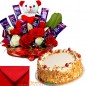 eggless 1kg butterscotch cake cake n teddy roses chocolate combo gifts