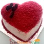 half kg eggless heart shape benevolent red velvet cake