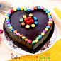 1kg chocolate truffle gems cake heart shape