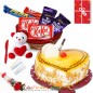 1kg eggless butterscotch heart shape cake chocolate teddy