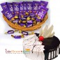 half kg choco vanilla cake with cadbury hamper
