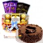 half kg choco chip cake ferrero N silk Basket