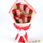 6 red rose 6 kitkat chocolate bouquet