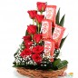 10 red roses 4 kitkat chocolate bouquet