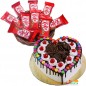half kg eggless chocolate gems cake kitkat chocolate basket