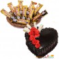 half kg eggless chocolate cake heart shape n 5 Star Basket