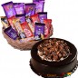  half kg kitkat chocolate cake n chocolate gift hamper basket