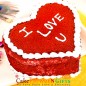 1kg eggless lovely red velvet heart shape cake