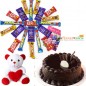 half kg chocolate cake teddy n chocolate