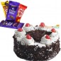 half kg black forest cake with chocolate combo
