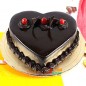 half kg eggless classic heart shaped chocolate cake 