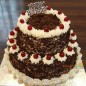 2kg  2 tier step black forest cake round shape