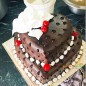 3 kg 2 tier step heart shape chocolate cake