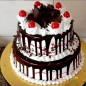 2kg 2 tier step black forest cake round shape
