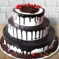 4kgs 3 tier chocolate kitkat gems cake