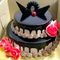 2 kg 2 tier step chocolate round shape cake 3