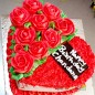 1kg eggless roses designer red velvet cake