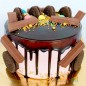 half kg eggless kitkat oreo gems chocolate cake
