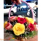 15 mix designer roses flower basket