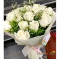 15 white roses bouquet