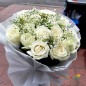 16 white roses bouquet