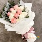 12 Pink and White Roses Bouquet
