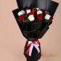 16 red white roses bouquet