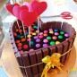 half kg gems kitkat chocolate heart shape cake