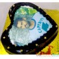 1 kg heart shape chocolate photo cake
