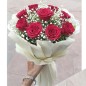 10 red roses paper packing bouquet