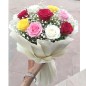 8 mix roses paper packing bouquet