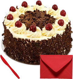 Eggless 1Kg Black Forets Cake With Card