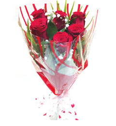 6pcs Red Roses Bunch