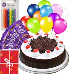 send 1Kg Black Forest Cake Mini n Chocolate Gifts delivery