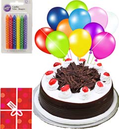 send Yummy Eggless Black Forest Cake N Gifts delivery