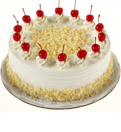 send 1Kg Eggless White Forest Cake  delivery