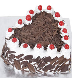 2Kg Heart Shape Black Forest Cake