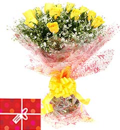 send 10 Yellow Roses Bouquet delivery