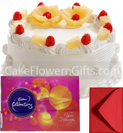 send 1Kg Pineapple Cake Cadbury Celebration Gift Box delivery