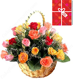 send 30 Mix Roses Basket delivery