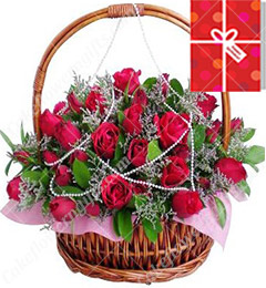 send 35 Red Roses Basket delivery