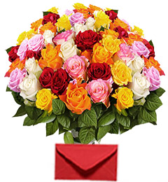 send 40 Mix Roses Bouquet delivery